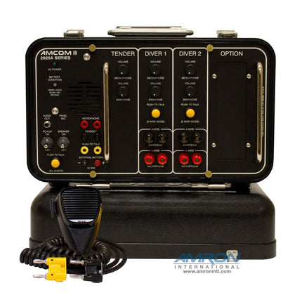 Amron AMCOM II 2825A-11 Two-Diver Rechargeable Portable Communicator with Outdoor AC Power Module and International Locking Power Cord