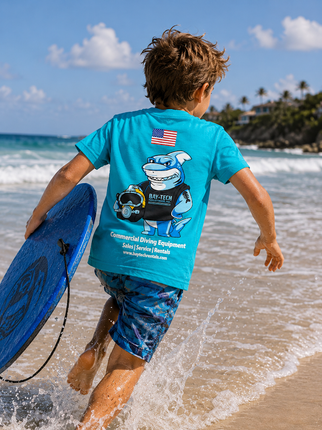 Bay-Tech Industries Shark T-Shirt (Youth) - Tahiti Blue