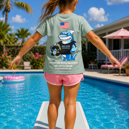 Bay-Tech Industries Shark T-Shirt (Youth) - Heather Seafoam