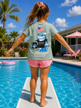 Bay-Tech Industries Shark T-Shirt (Youth) - Heather Seafoam