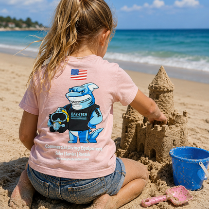 Bay-Tech Industries Shark T-Shirt (Youth) - Heather Light Pink