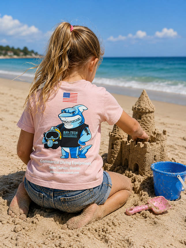 Bay-Tech Industries Shark T-Shirt (Youth) - Heather Light Pink