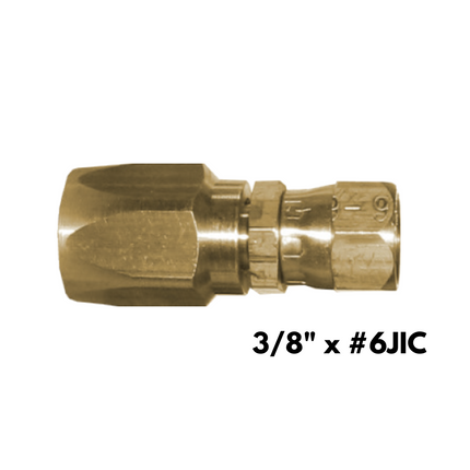 Lenz 115J-6B (3/8" x #6JIC) Reusable Fitting for Gates 3/8" 33HB Hose