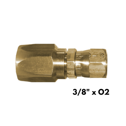 Lenz 115R (3/8" x O2) Reusable Fitting for Gates 3/8" 33HB Hose