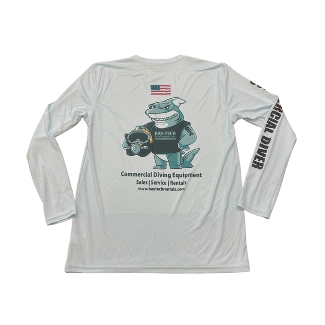 Bay-Tech Industries Shark Long Sleeve Sun Shirt  - Grey