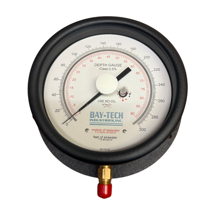 Bay-Tech Industries 0-300 Dual Scale (FSW/MSW) 6" Pneumo Gauge - Rear Flange - 1/4" MNPT Bottom Mount Connection
