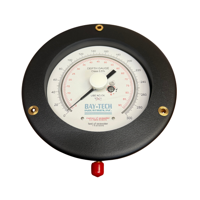 Bay-Tech Industries 0-300 Dual Scale (FSW/MSW) 6" Pneumo Gauge - Front Flange - 1/4" MNPT Bottom Mount Connection