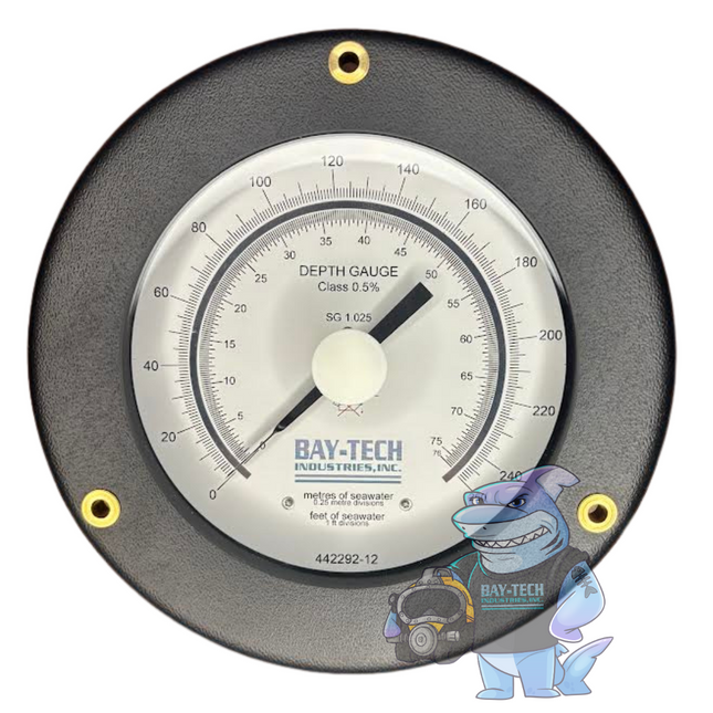 Bay-Tech Industries 0-250 Dual Scale (FSW/MSW) 6" Pneumo Gauge - Front Flange - 1/4" MNPT Bottom and Back Mount Connection