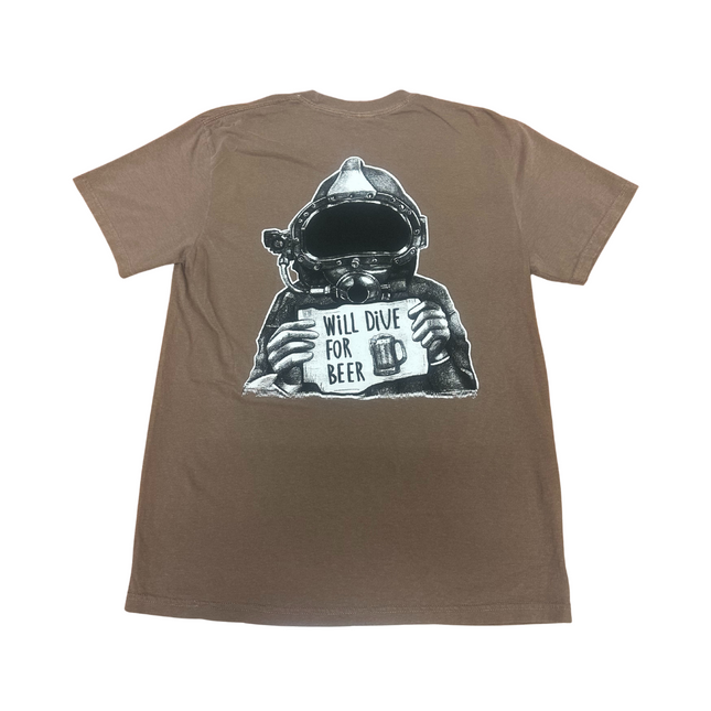 Dive For Beer T-Shirt - Espresso