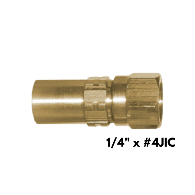 Lenz 99J-4B (1/4" x #4JIC) Reusable Fitting for 1/4" Pneumo Hose