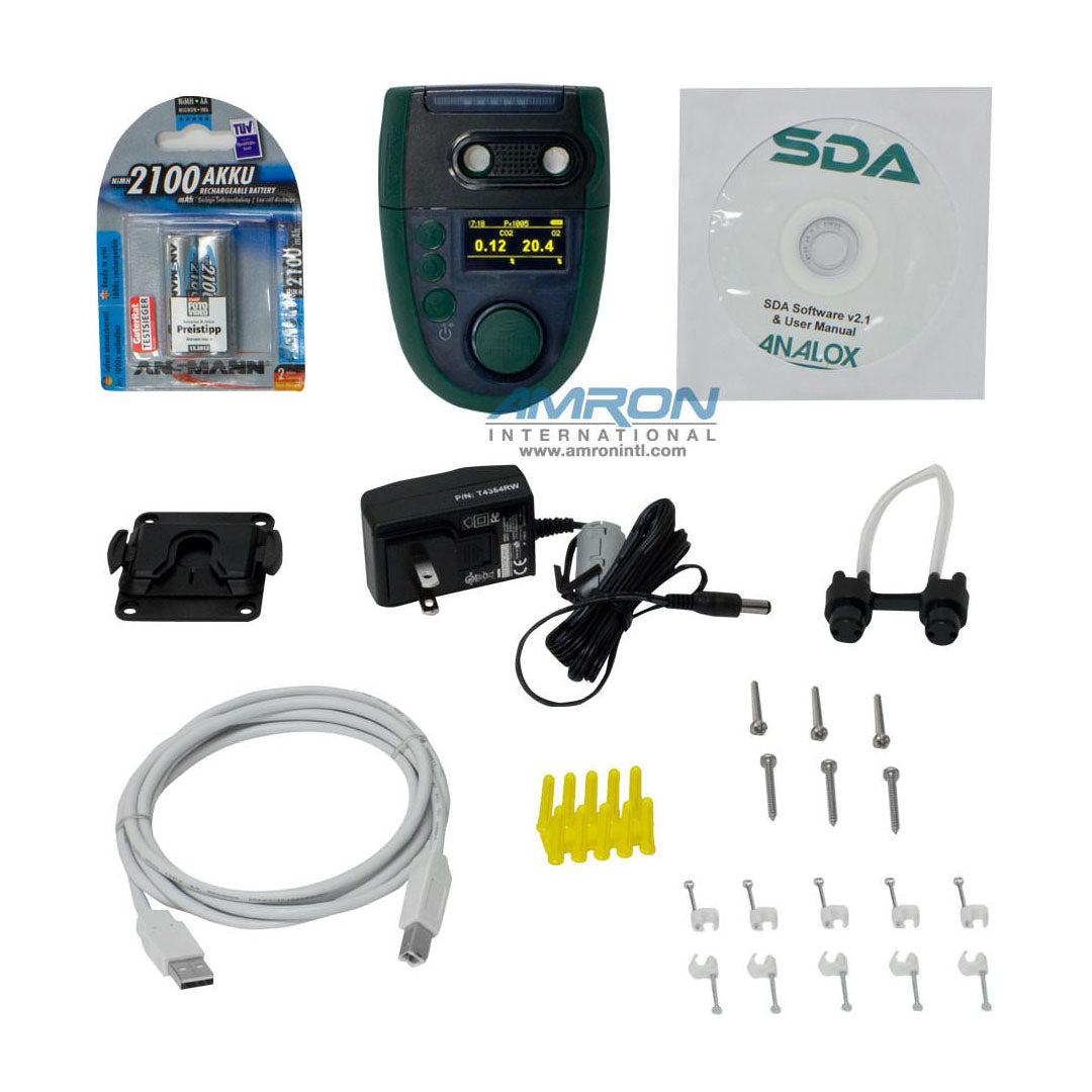O2 Analyzer Kit Analox SAACAAAU01B Sub Aspida Portable Oxygen/Carbon Dioxide (O2/CO2 ...