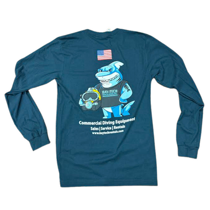 Bay-Tech Industries Shark Long Sleeve T-Shirt - Atlantic Blue