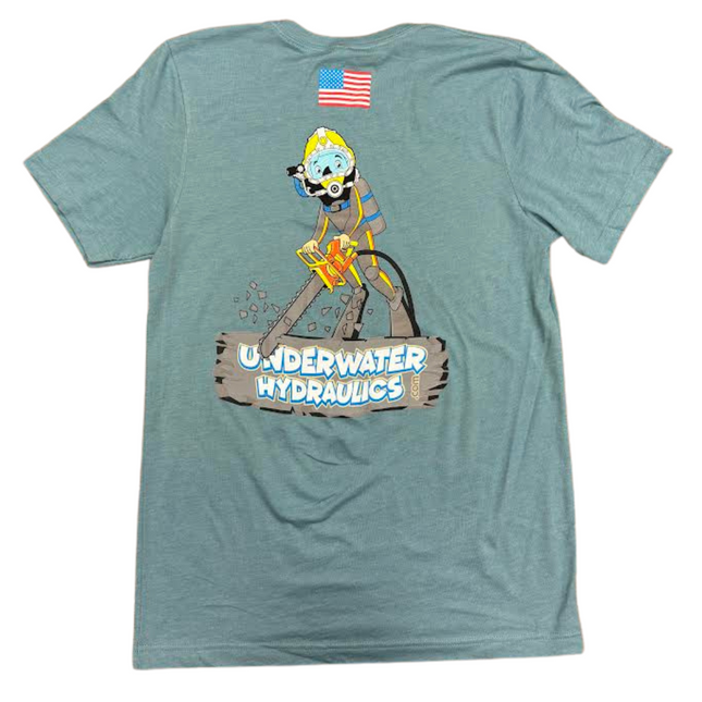 Underwater Hydraulics Chainsaw T-Shirt - Blue Lagoon