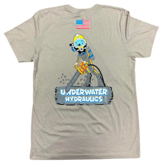 Underwater Hydraulics Chainsaw T-Shirt - Tan
