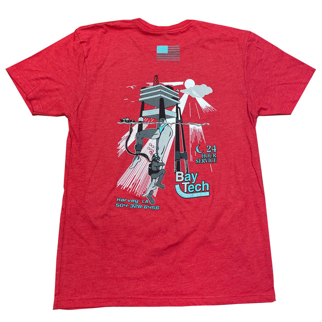 Bay-Tech Industries Offshore Platform T-Shirt - Heathered Red