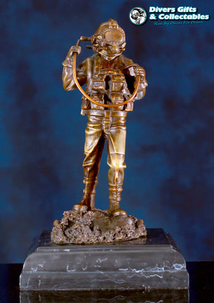 Kirby Morgan Superlite 17B Diver Model in Solid Bronze on Granite Base