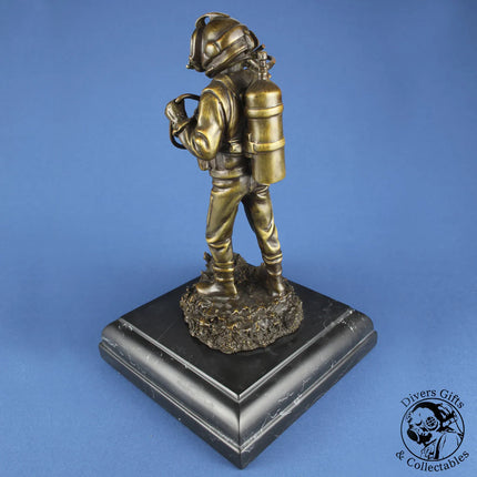 Kirby Morgan Superlite 17B Diver Model in Solid Bronze on Granite Base