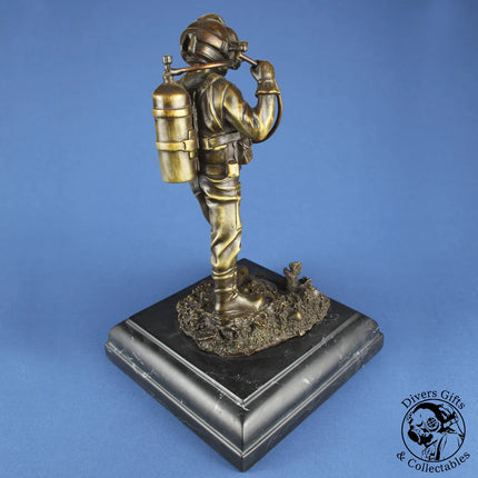 Kirby Morgan Superlite 17B Diver Model in Solid Bronze on Granite Base