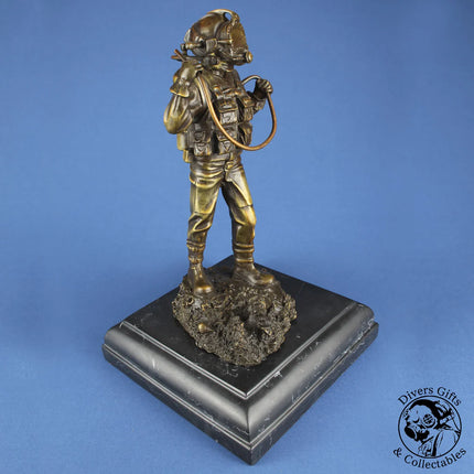 Kirby Morgan Superlite 17B Diver Model in Solid Bronze on Granite Base
