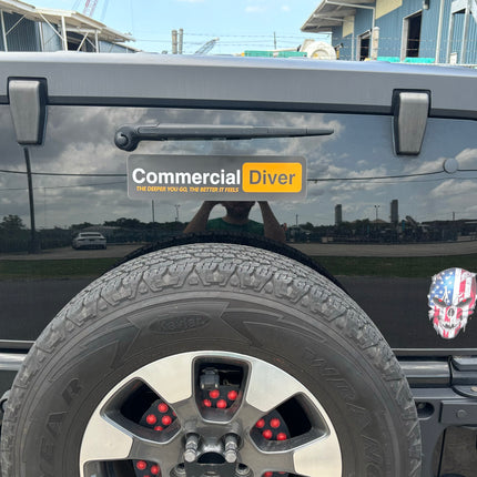 Commercial Diver Bumper Sticker (The Deeper, The Better)