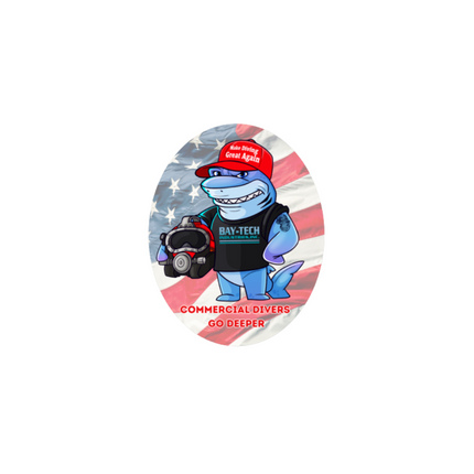 Make Diving Great Again Shark Oval Sticker