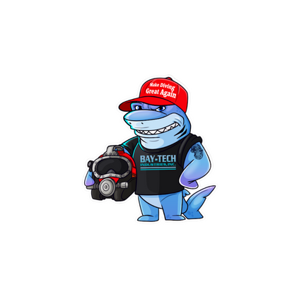 Make Diving Great Again Shark Hard Hat Sticker