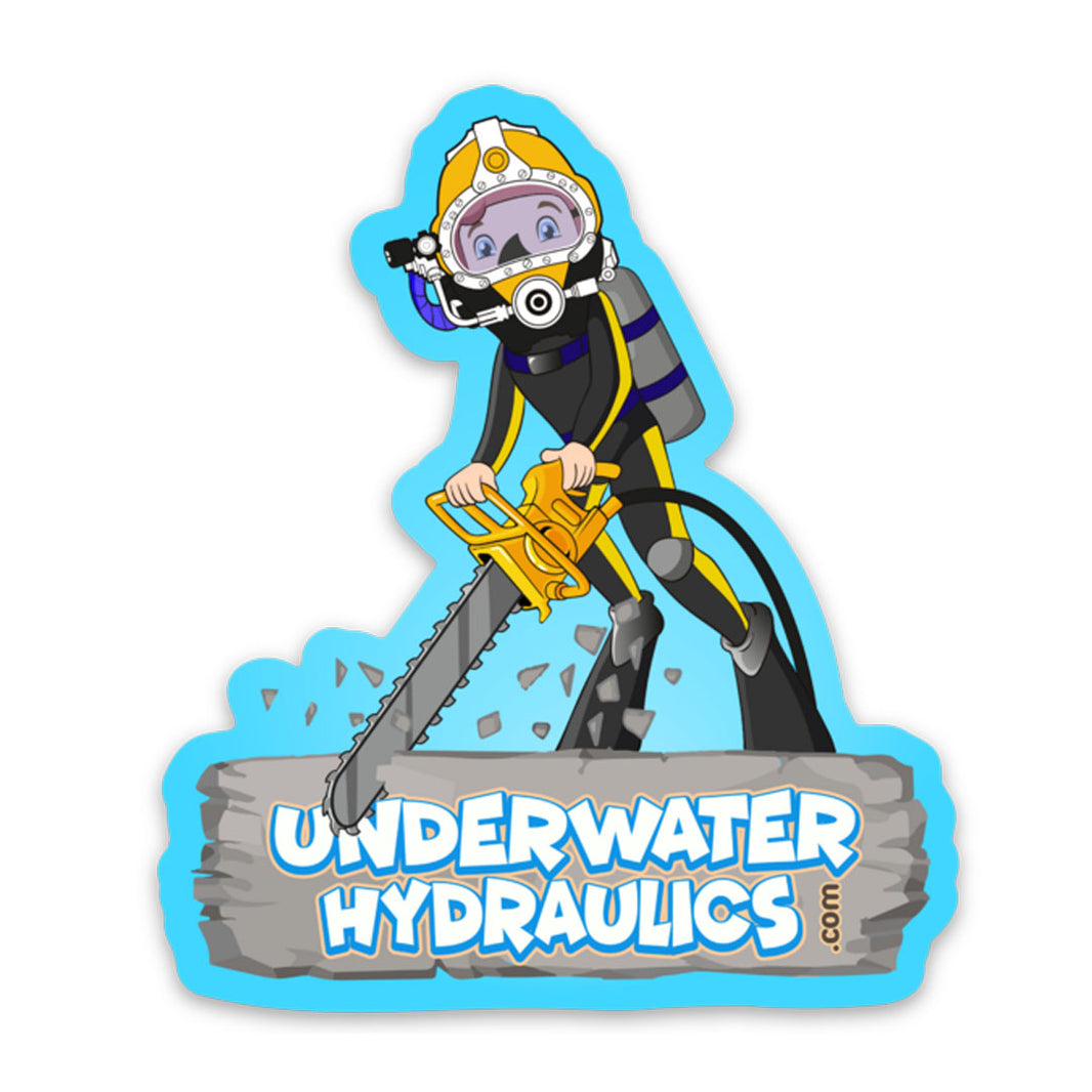 Underwater Hydraulics Chainsaw Sticker | Commercial Diving Stickers