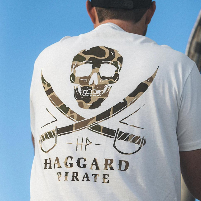 Haggard Pirate Woodland Logo Tee