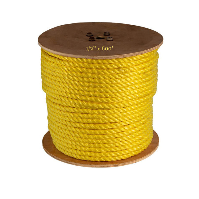 1/2" x 600' 3-Strand Polypropylene Rope