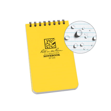 Rite In The Rain Top Spiral 3" x 5" Notebook (Yellow)