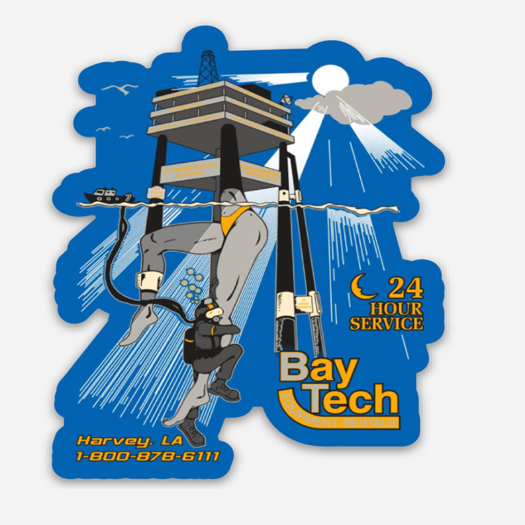 Sticker Blue Tech Bay-Tech Platform Leg Sticker (Blue) – Underwater Hydraulics
