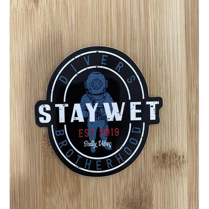 Stay Wet Blue Diver Sticker