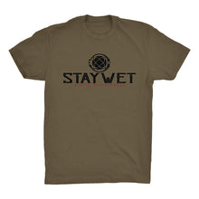 Load image into Gallery viewer, Stay Wet Blueprint T-Shirt (Military Green)