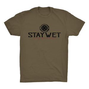 Stay Wet Blueprint T-Shirt (Military Green)