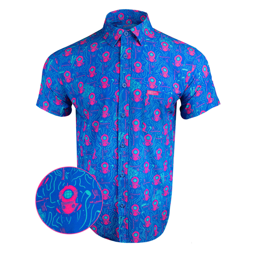 Deep Dive Button Down Shirt (Blue/Pink)