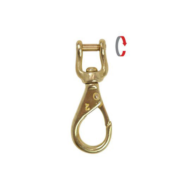 3" #2 Brass Shackle Snap Hook