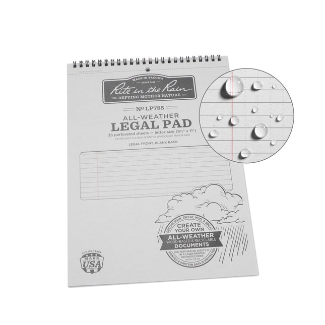 Rite In The Rain Top Spiral 8" x 11" Legal Pad
