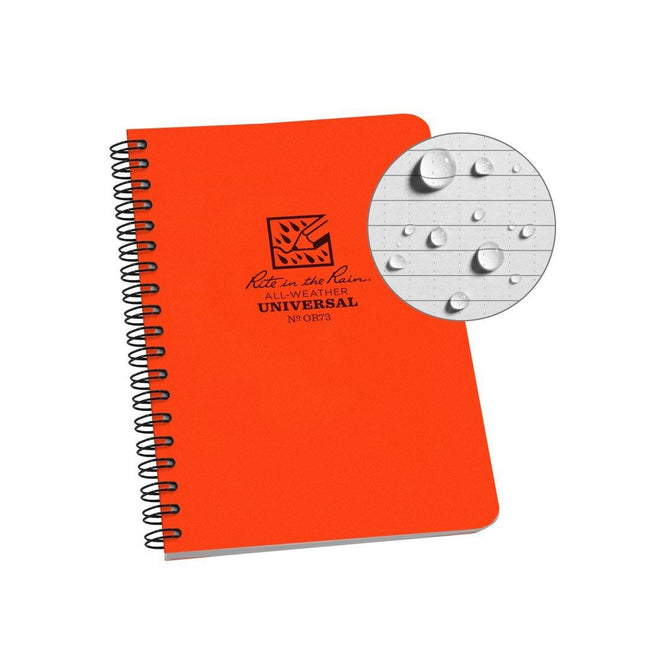 Rite In The Rain Side Spiral 4" x 6" Notebook (Orange)