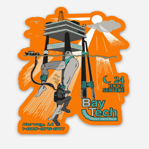 Bay-Tech Platform Leg Sticker (Orange)