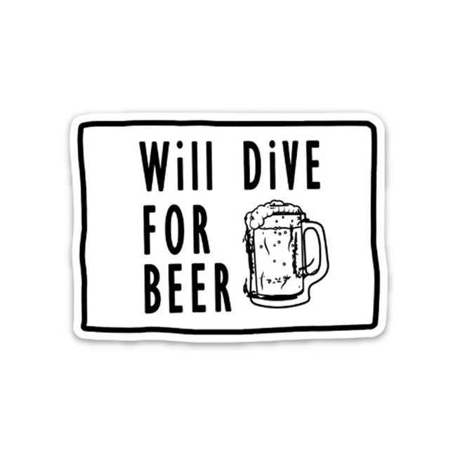 Dive For Beer Sign Sticker